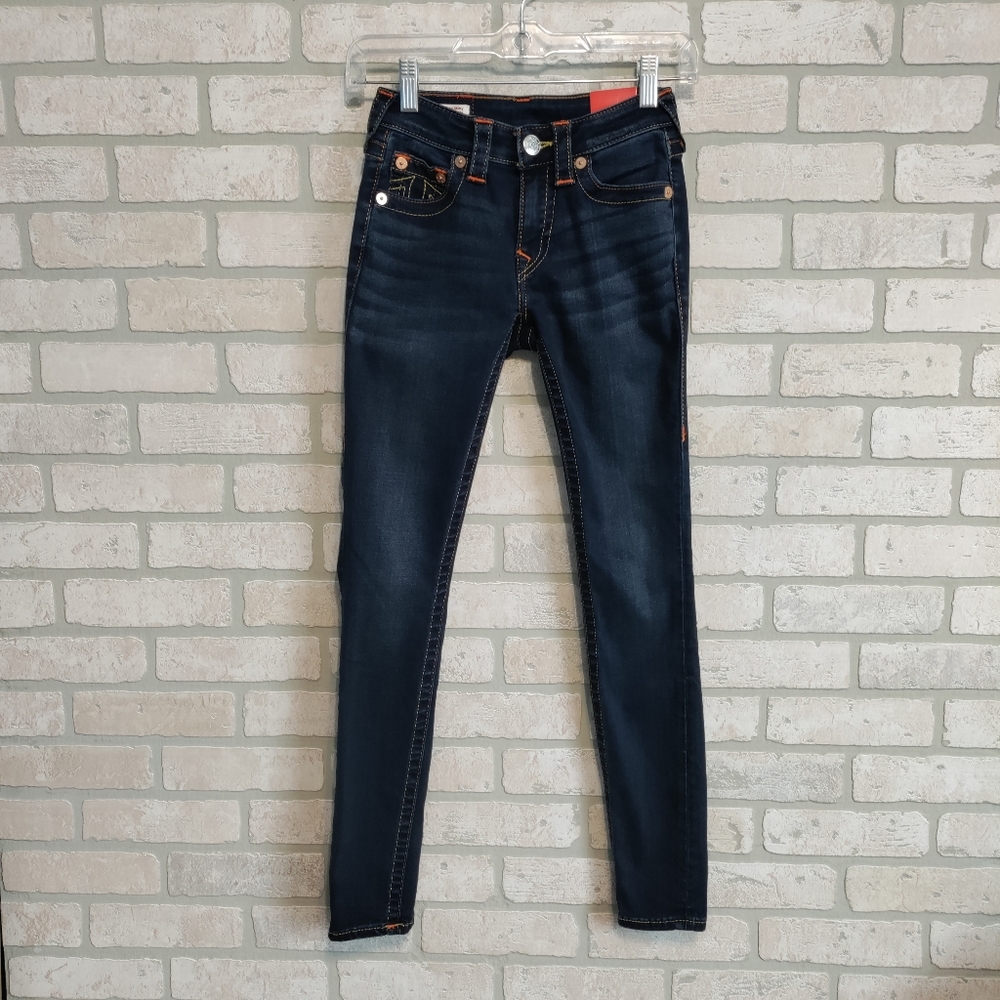 True Religion Girls Dark Wash Denim Jeans Size W24  NWT
